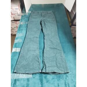 American Eagle Jeans Size 4 Womens Green Stretch Corduroy High Rise Flared Wide